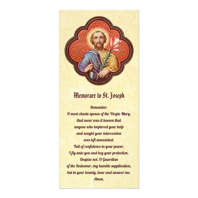 Publicitaire Carte Rack St Joseph avec Memorare & Litany (Devant)