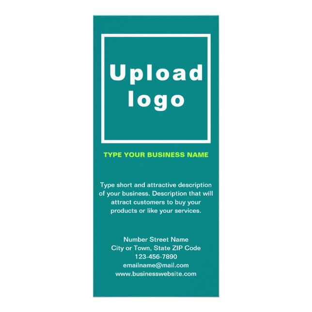 Publicitaire Carte rack Turquoise pour entreprise (Devant)