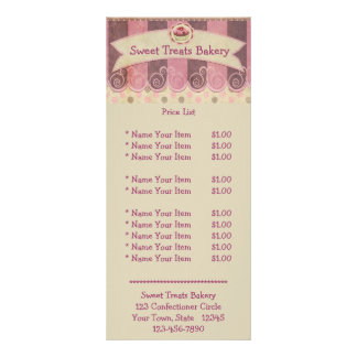 Publicitaire Carte rose et mauve de support de petit gâteau