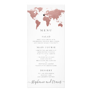 Publicitaire Carte rose Gold Pink World Carte Carton amovible C
