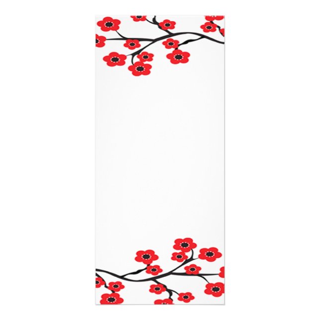 Publicitaire Carte rouge de support de fleurs de cerisier (Devant)