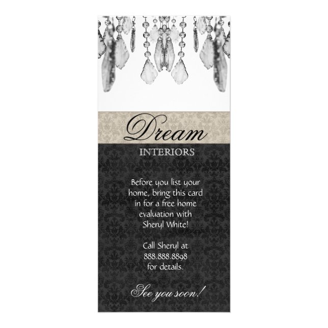 Publicitaire Chandelier design d'intérieur carte en rack Beige  (Devant)