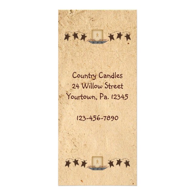 Publicitaire Étoiles rouillées et carte en rack à bougie (Devant)