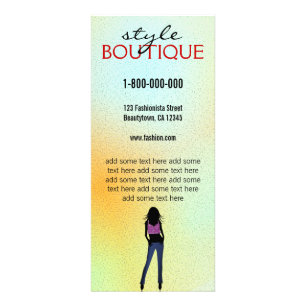 Publicitaire Fashion Stylist Boutique Modèle de la carte en rac