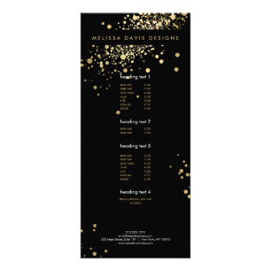 Publicitaire Faux Gold Confetti sur carte en rack moderne noir