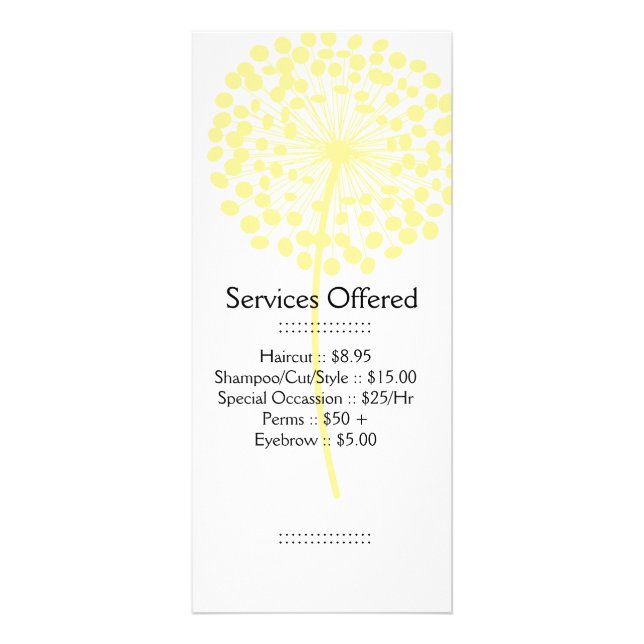 Publicitaire Le pissenlit jaune entretient la carte de support (Devant)