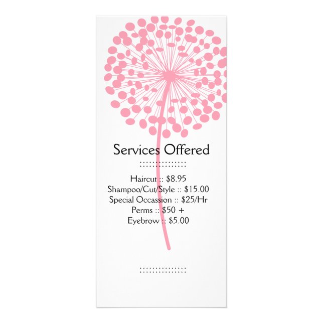 Publicitaire Le pissenlit rose entretient la carte de support (Devant)