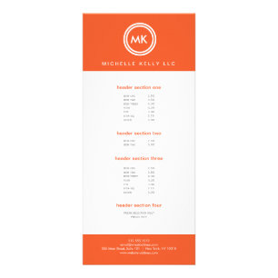 Publicitaire LOGO DE VOS INITIALES sur carte rack ORANGE No. 2