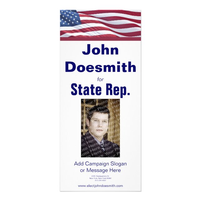 Publicitaire Modèle de carte de campagne électorale politique (Devant)