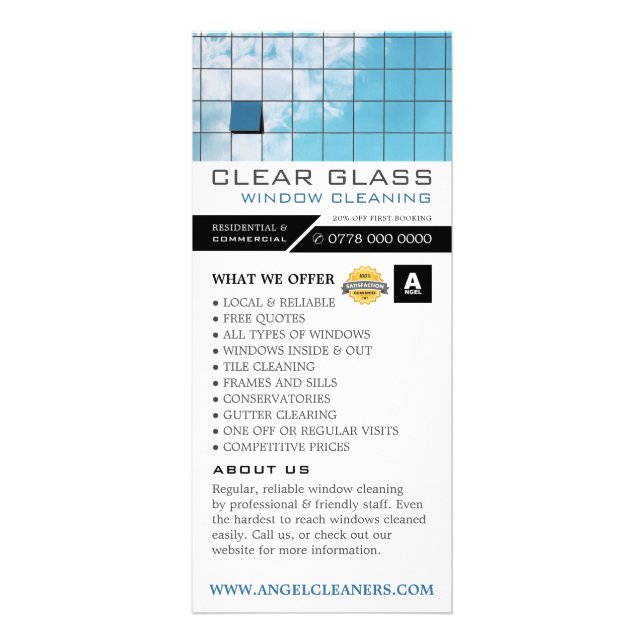 Publicitaire Réflexion, Nettoyage du tarif du service Carte rac (Devant)