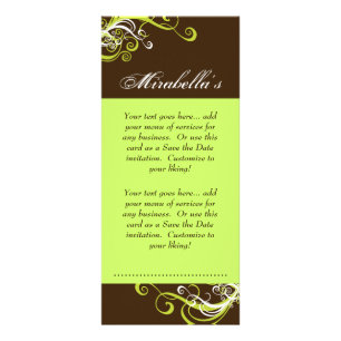 Publicitaire Spa Lime Green Salon Swirl Carte en rack Brown