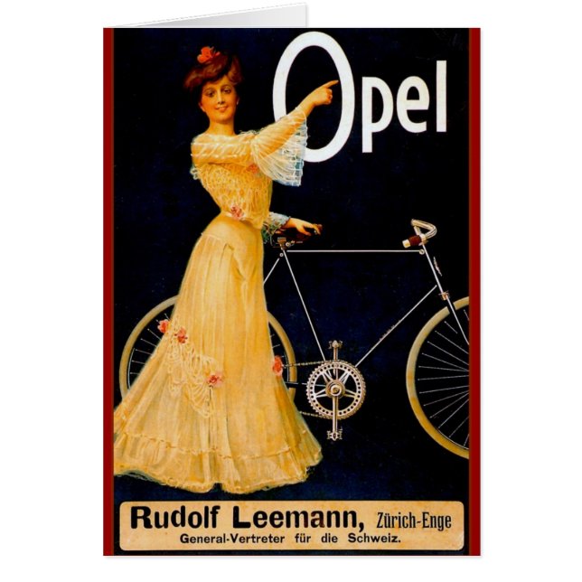 Publicité de cru de bicyclettes d'Opel (Devant)