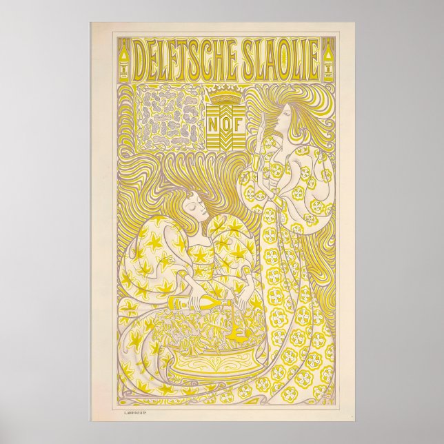 Publicité Delftsche Slaolie Art Déco Vintage (Devant)