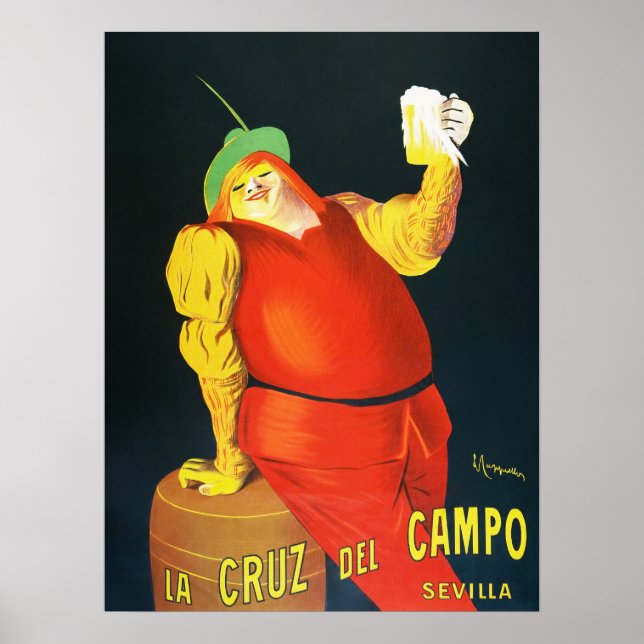 Publicité Rétro de Bière Espagnole Décoration de B (Devant)
