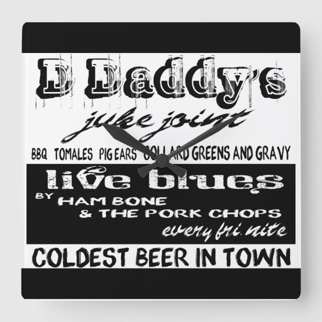 Publicité vintage Blues Musique Horloge murale (Recto)