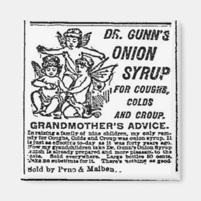 Publicité vintage pour Aimant au sirop d'oignon (Devant)