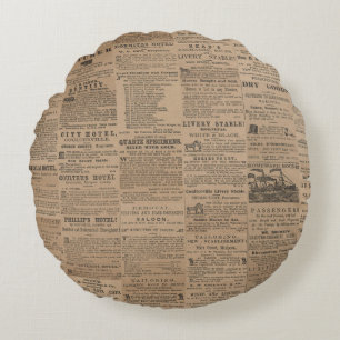 Publicités d'antan, NY 1856 Coussin Rond