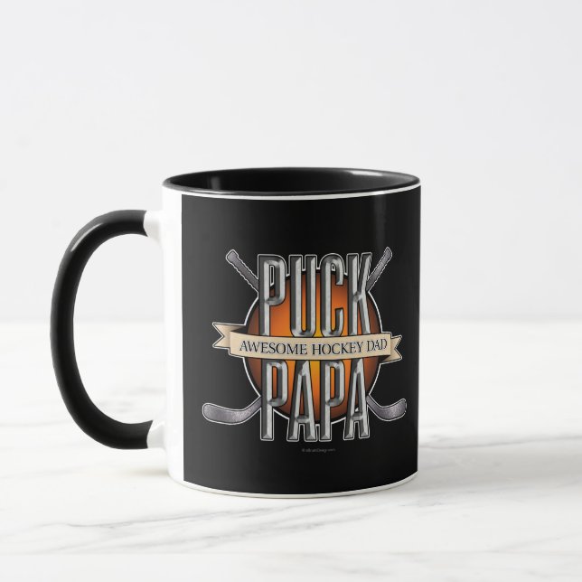 Puck Papa (Papa de Hockey) Mug (Gauche)