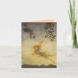 Puck, un lutin carte de vœux Arthur Rackham