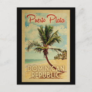 Puerto Plata Carte Postale Palm Tree Vintage voyag