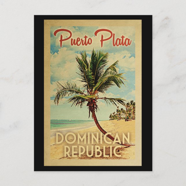 Puerto Plata Carte Postale Palm Tree Vintage voyag (Devant)