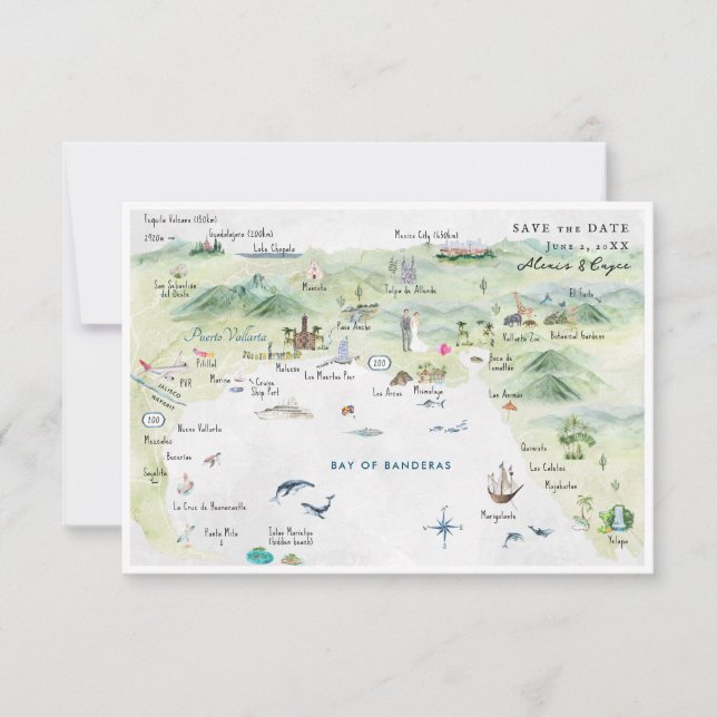 Puerto Vallarta, Mexique | Carte d'itinéraire Mari (Devant)