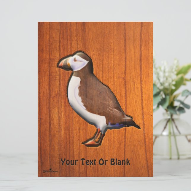 Puffin atlantique sculpté (Debout devant)