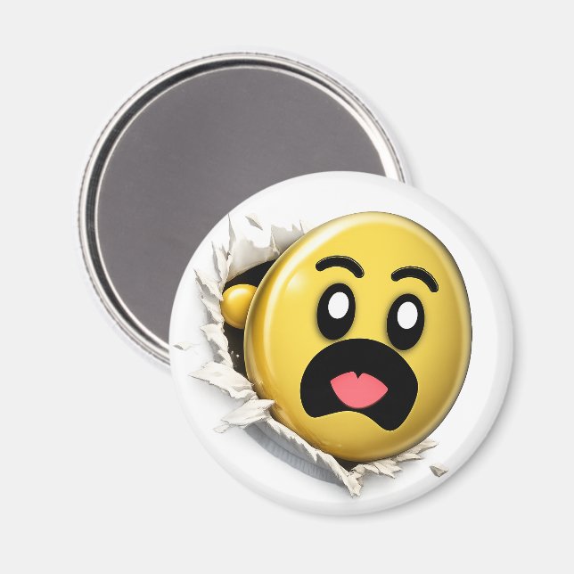 Puffy 3D Emoji Round Magnet (Recto/Verso)