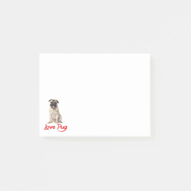 Pug Chéri Notes Post-IT Autocollantes (Devant)