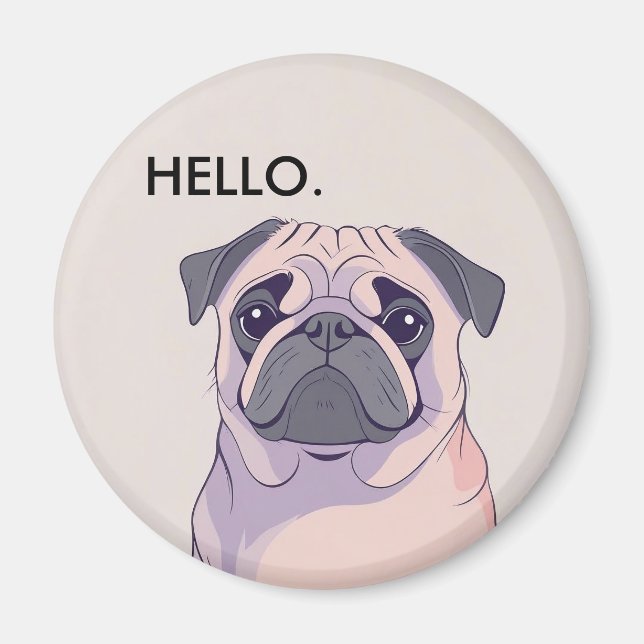 Pug Magnet - Gift for Pug Lovers  (Devant)