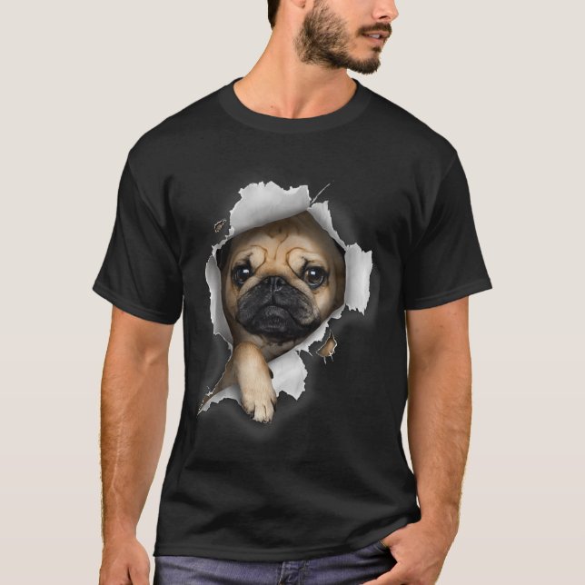 Pug Tshirt, Pug T , Cute Pug Puppy , Pug Pullover  (Devant)