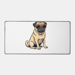 Pug vintage faisant le dab avec des lunettes de so