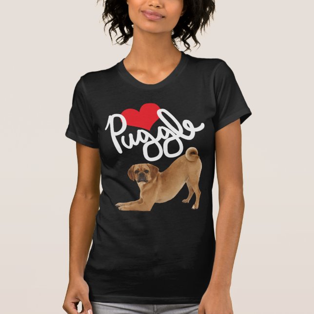 Puggle Amoureux des chiens Funny Tshirts (Devant)