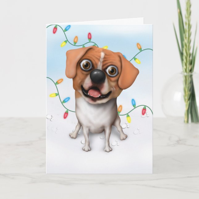 Puggle - carte de Noël (Devant)