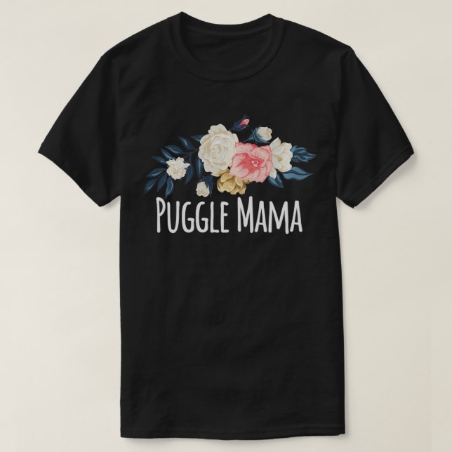 Puggle Mama, drôle maman Cadeau Floral Pullover (Design devant)