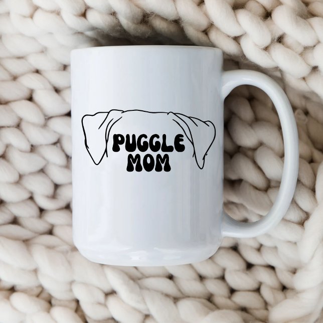 Puggle Maman Café Mug (Puggle Mom Coffee Cup)