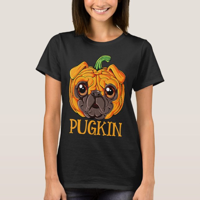 Pugkin Carlin T-shirt Citrouille Halloween Enfants (Devant)