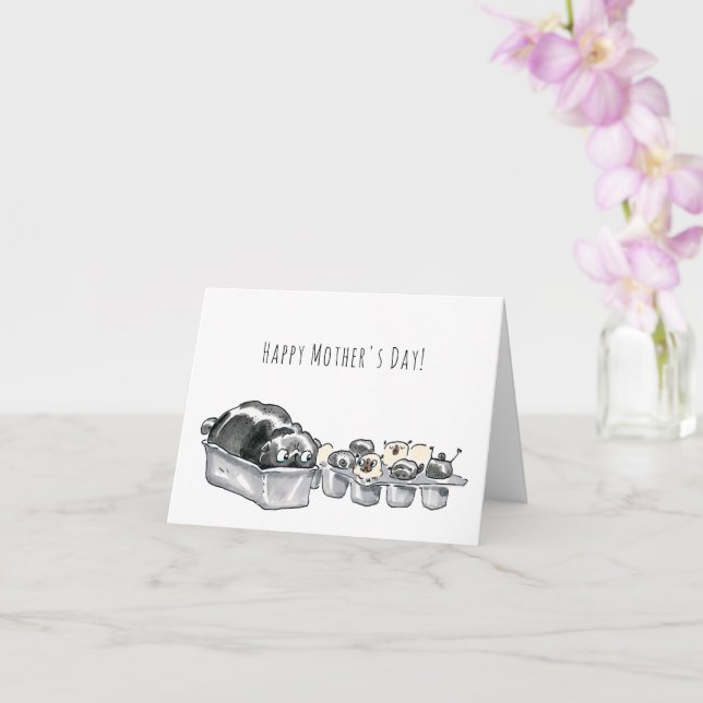 Pugloaf et Puppymuffins drôle Carte de la Fête des (Orchidée)