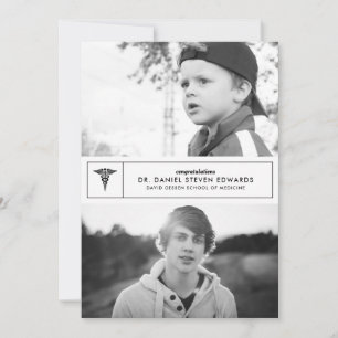 Puis et maintenant 2 Faire-part de diplôme photo