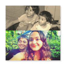 Puis et maintenant Enfants Pics Carte magnétique