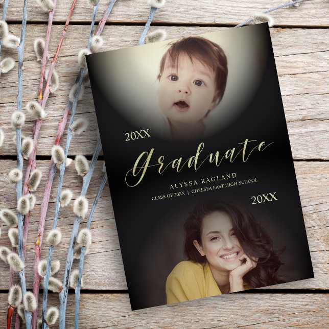 Puis et maintenant Faire-part de diplômé en photo  (Créateur téléchargé)