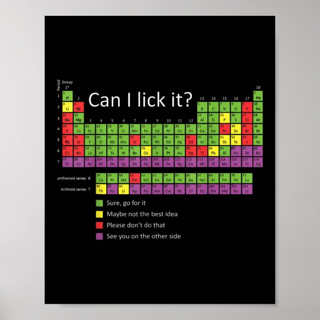 Puis-Je Lick Il Drôle Tableau Périodique De L'Élèm (Devant)
