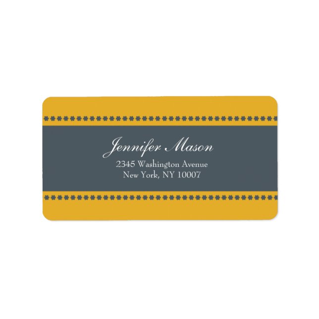 Puissance des fleurs - étiquettes de adresse jaune (Devant)