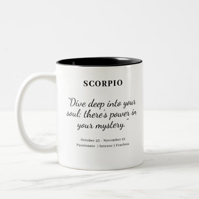 Puissance étoilée : Mug d'astrologie Scorpio (Gauche)