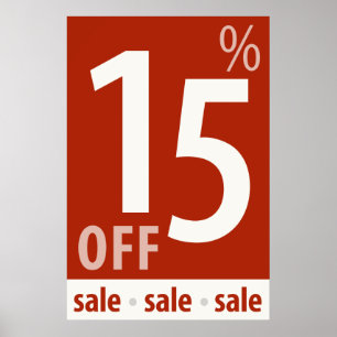 Puissant 15 % DE BON VOYAGE - affiche de vente au
