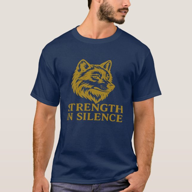 puissant "Force en silence" loup T-shirt (Devant)