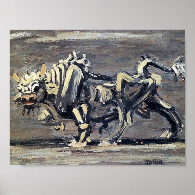 Puissant tableau "White Ox 1" de Lee Jung-seob (Devant)