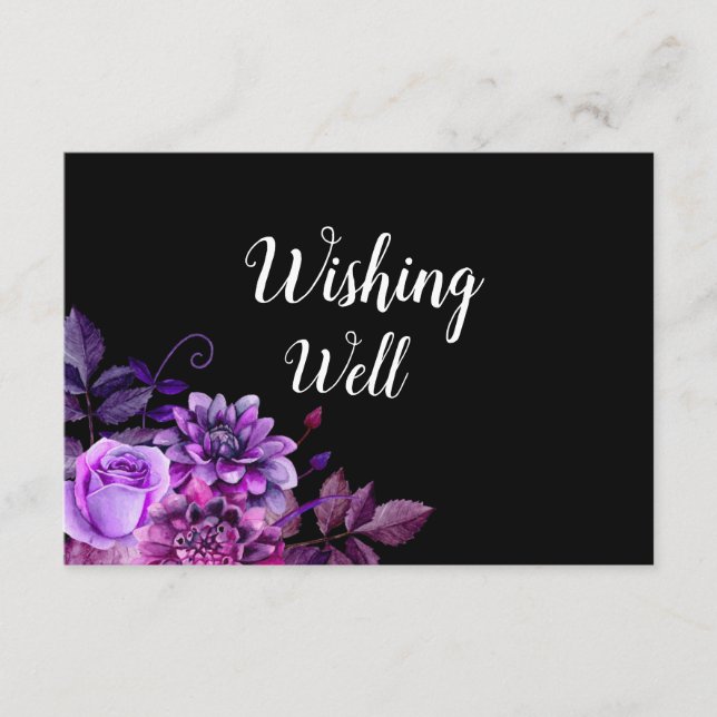 Puits de souhaits noir et violet. Carte encart mar (Devant)