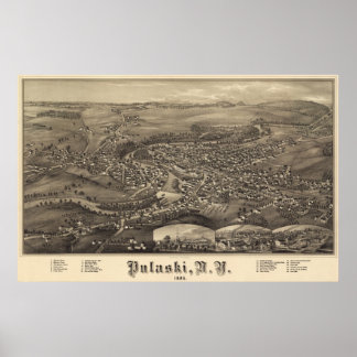 Pulaski, New York Oiseau vue 1885 Poster