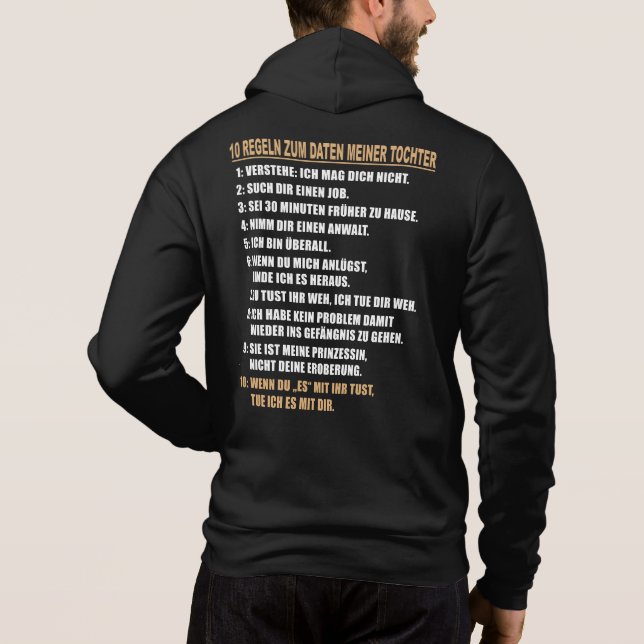Pull À Capuche 10 Regeln zum Daten meiner Tochter. Vater. Lustig (Dos)